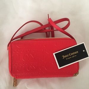 Red Juicy Couture Dual Zip Cross Body Bag